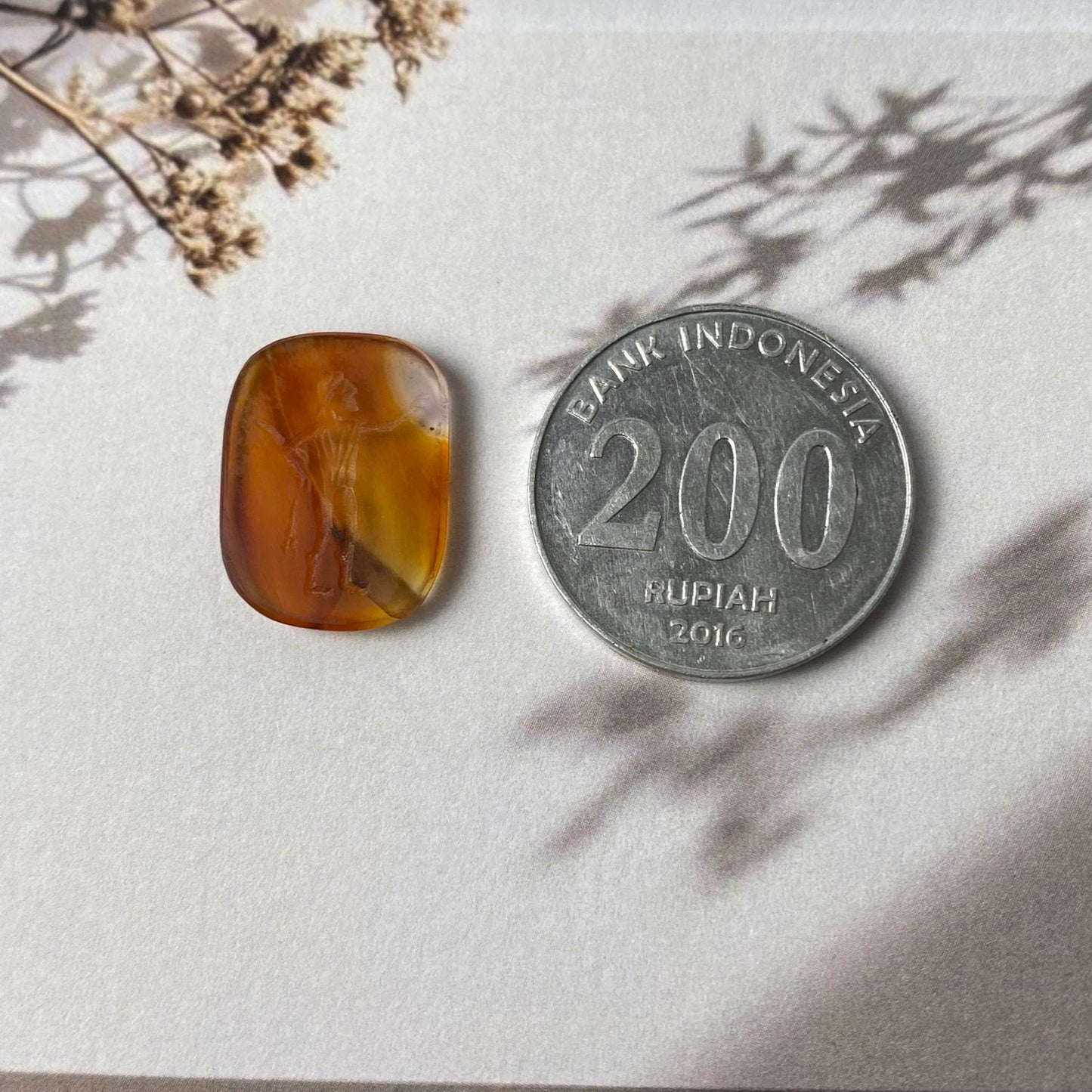 Sumerian Enkidu Carnelian Intaglio 20x19,5mm