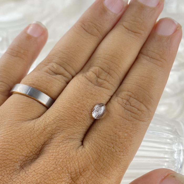 Rutilated Quartz Cabochon 7x5mm