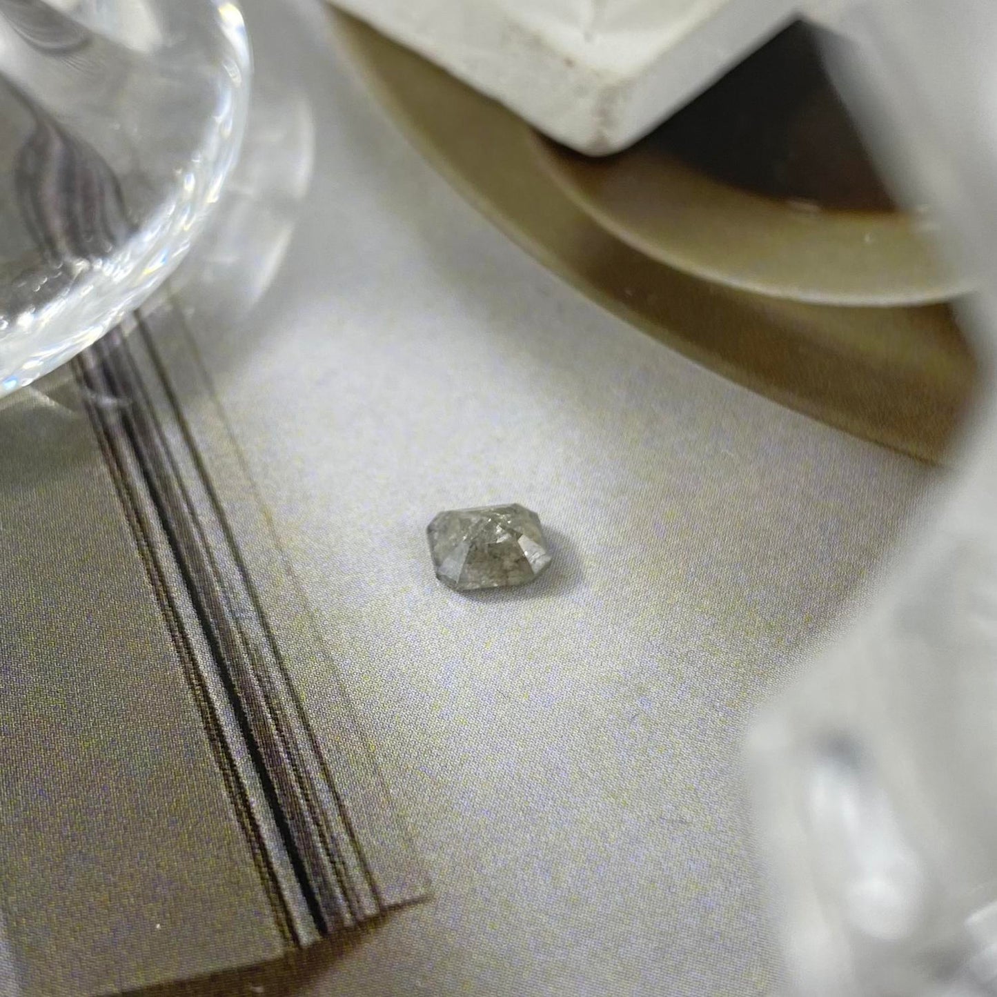 Salt Peper Diamond Emerald Cut 0,87ct 5,7mm